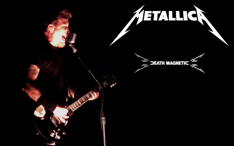 Metallica performing on stage