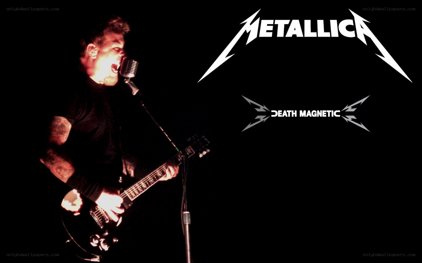 Metallica performing on stage