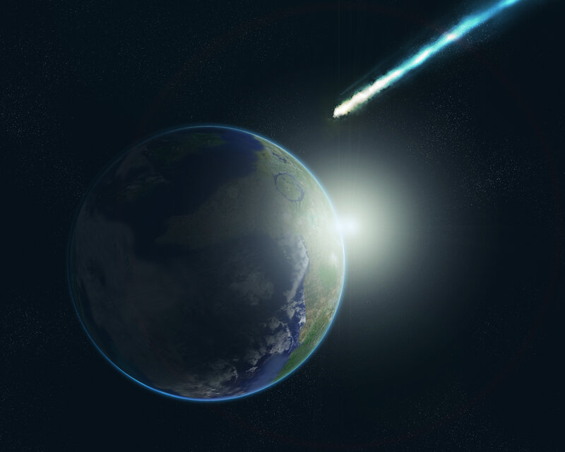 Meteor approaching Earth