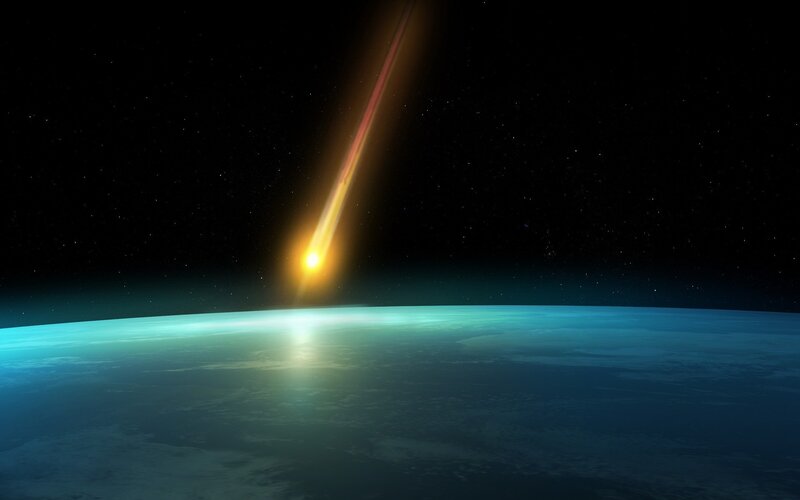 Meteor Entering Atmosphere — Blue, Dramatic, Night