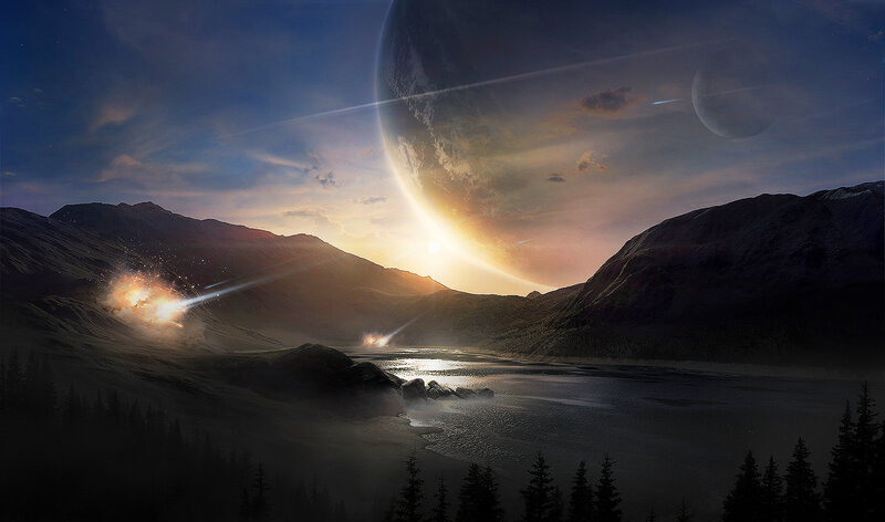 Meteor Impacts on Alien Planet