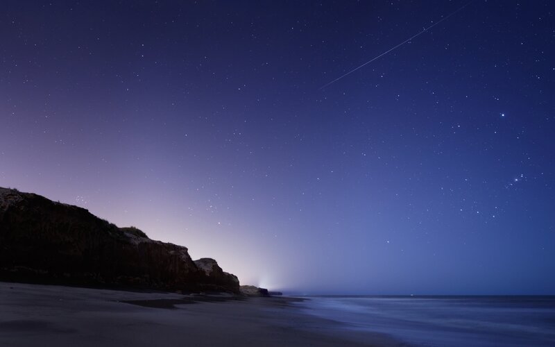 Meteor over Beach — Blue