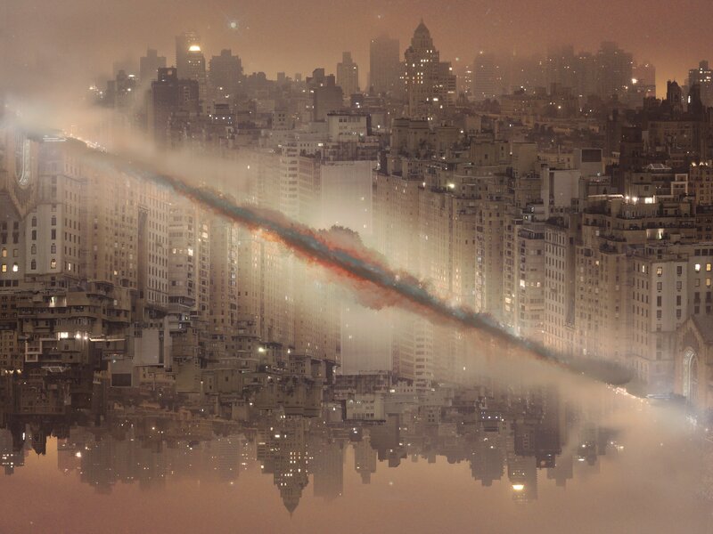 Meteor over City — Orange