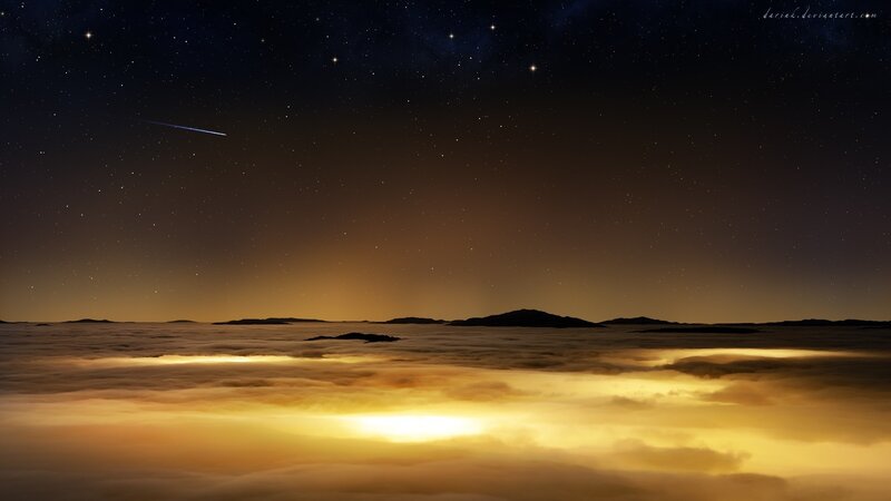 Meteor over Clouds — Black