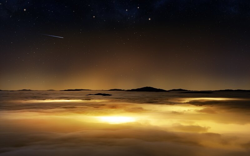 Meteor over Clouds
