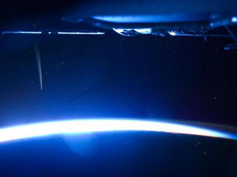 Meteor over Earth — Blue
