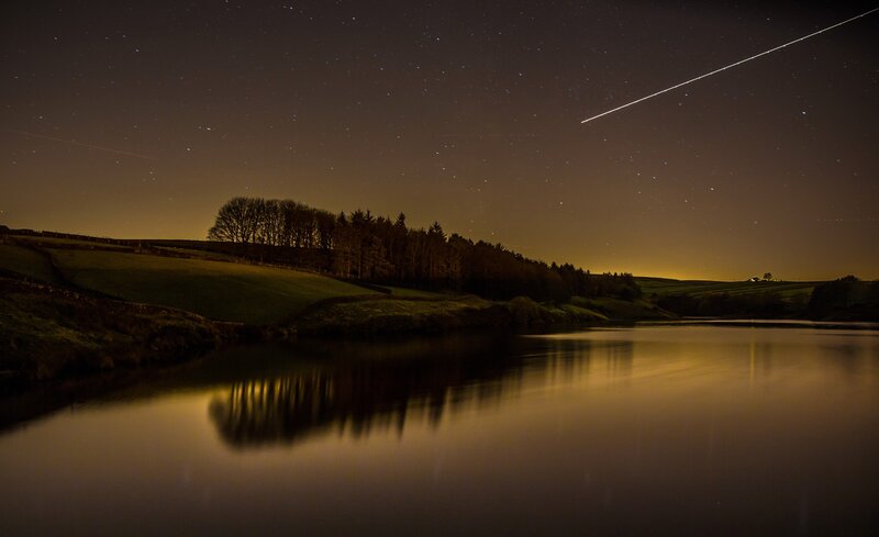 Meteor over Lake — Black