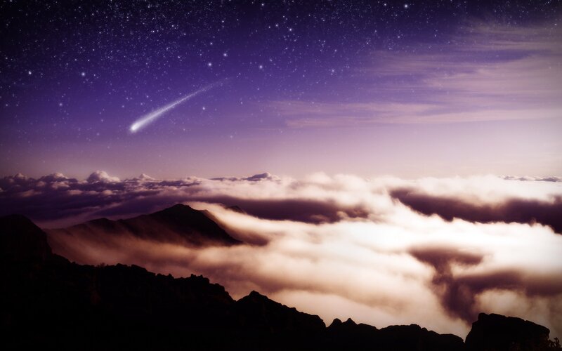 Meteor over Mountains — Purple