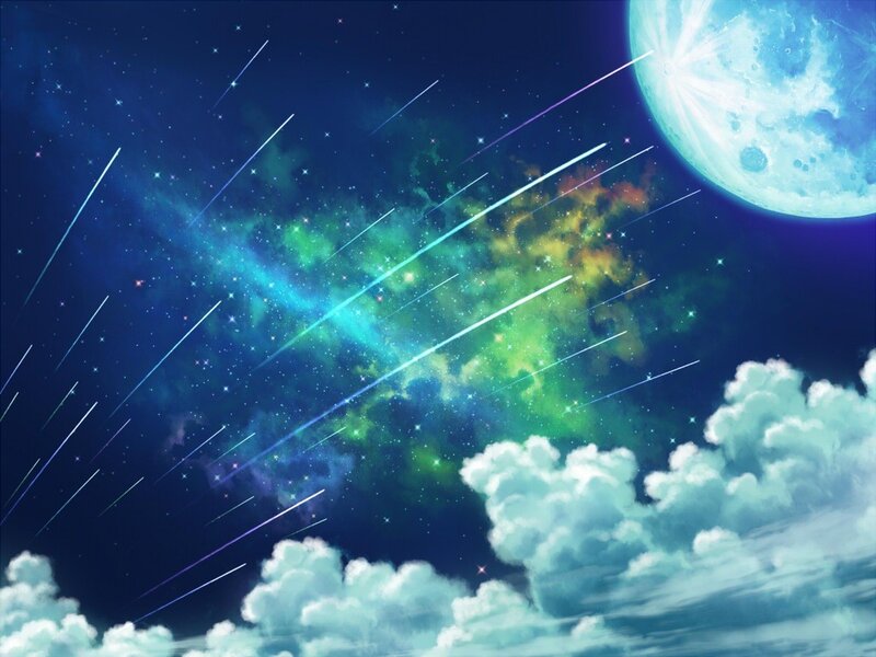 Meteor Shower in Night Sky — Blue