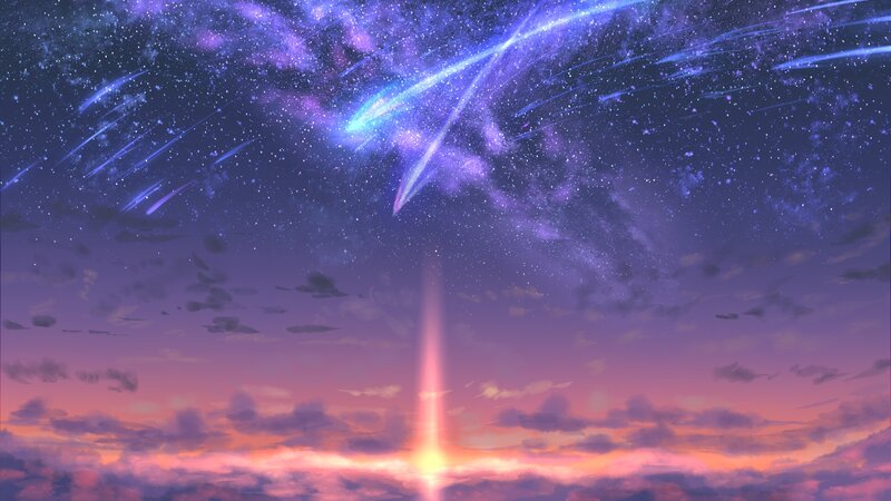 Meteor Shower in Sky — Purple
