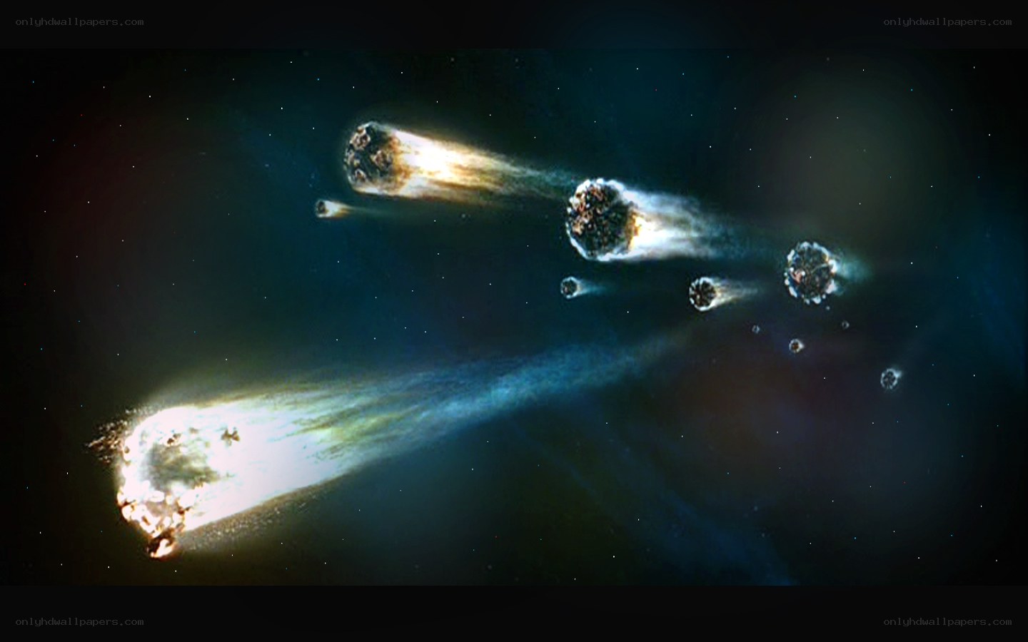 Meteor shower in space