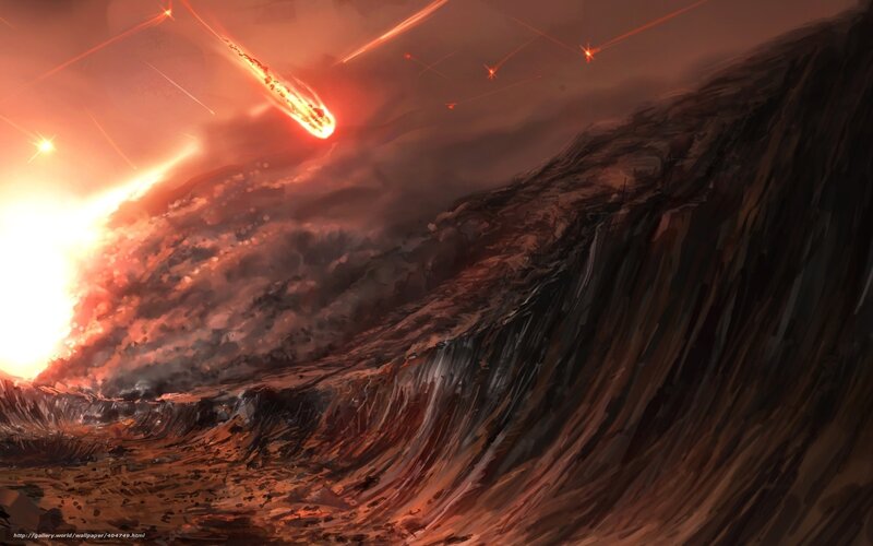 Meteor Shower Over Alien Planet