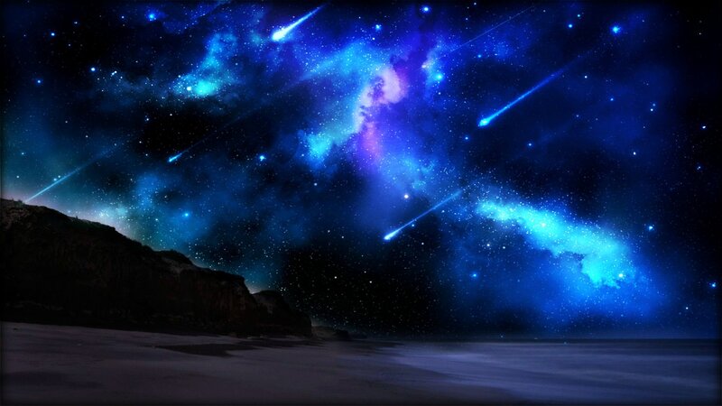 Meteor Shower over Beach