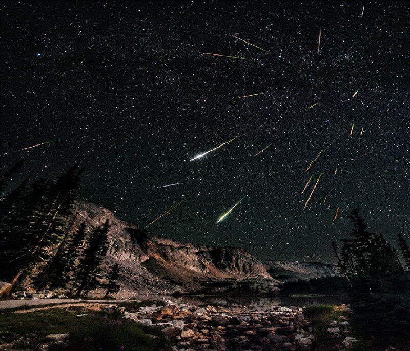 Meteor Shower over Lake — Black