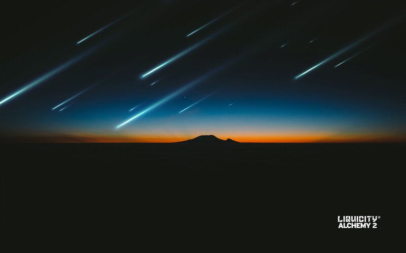 Meteor Shower over Mountain — Black