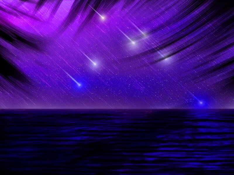 Meteor Shower over Ocean — Purple, Dramatic