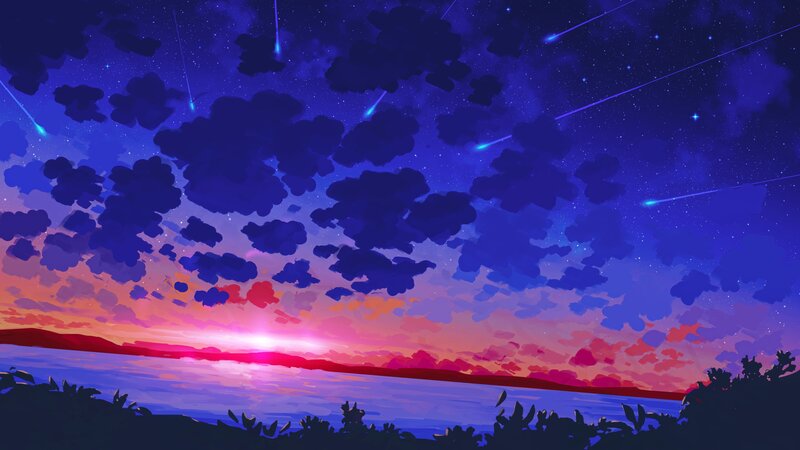 Meteor Shower over Water