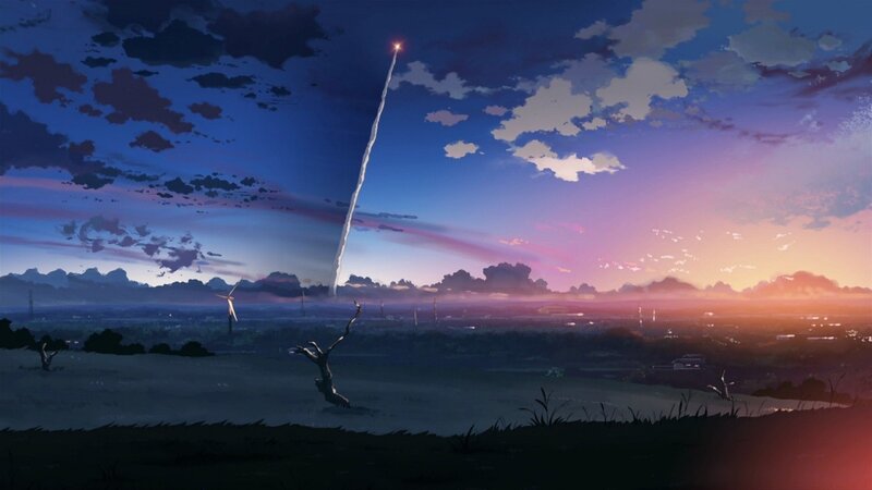 Meteor Streaking Across Sky — Purple, Dramatic