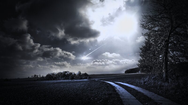Meteor Streaking over Field