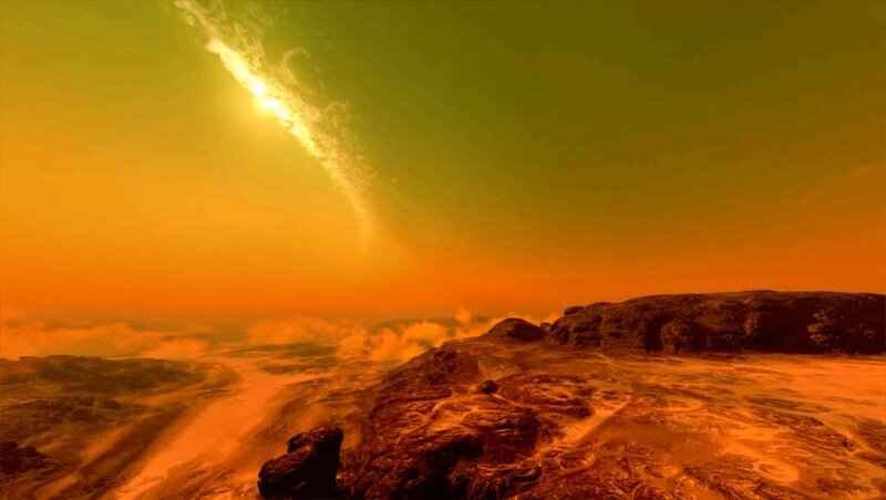 Meteor Streaking over Planet