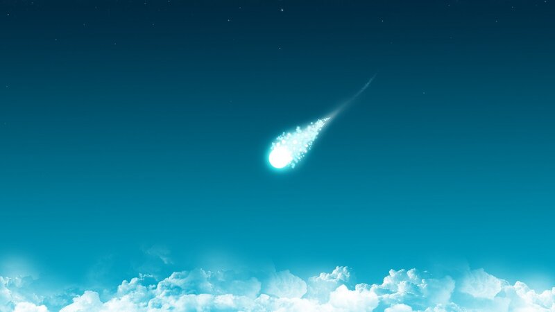 Meteor Streaking Through Sky — Blue