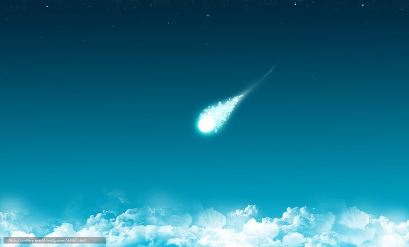 Meteor streaking through sky