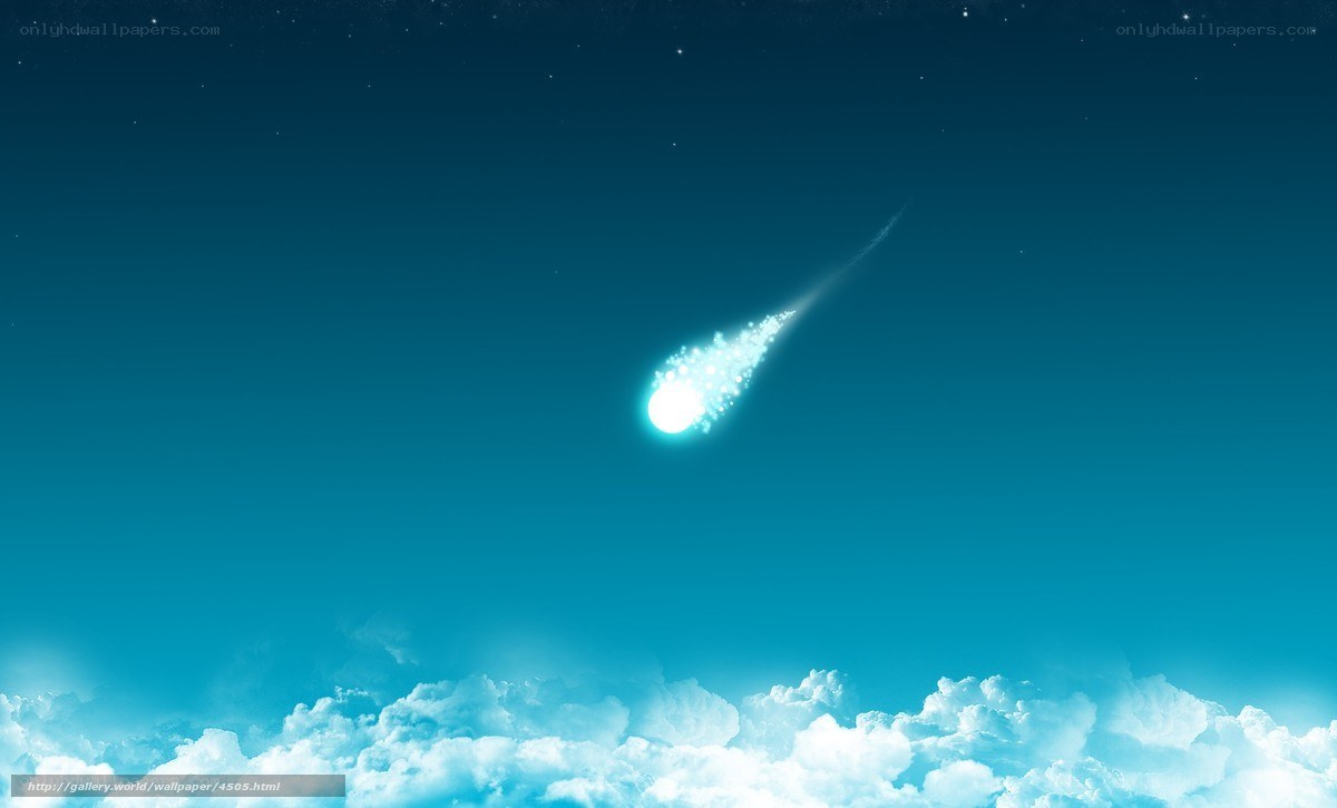 Meteor streaking through sky
