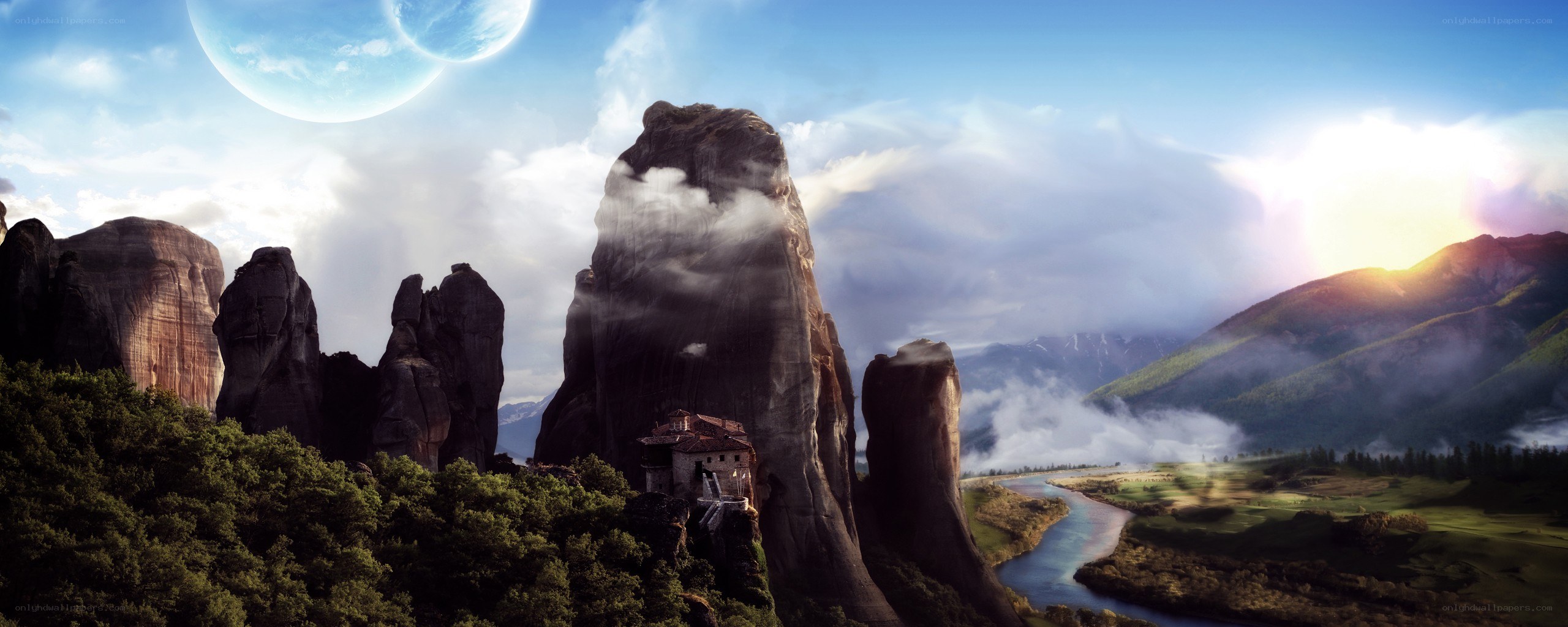 Meteora monastery landscape