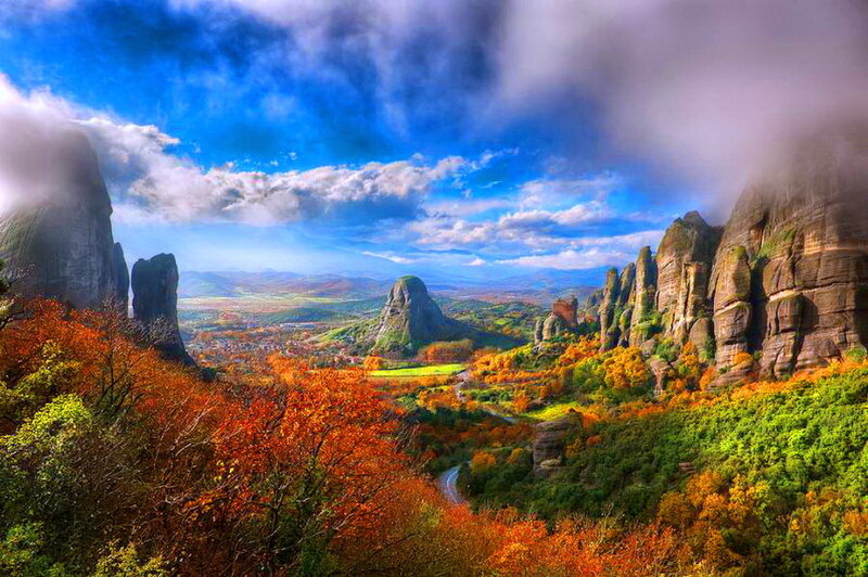Meteora Rock Formations — Blue