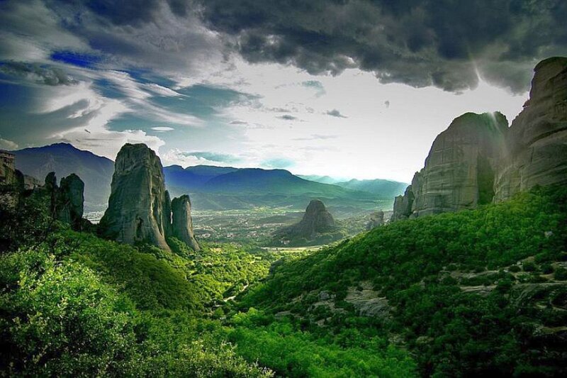 Meteora rock formations in Greece