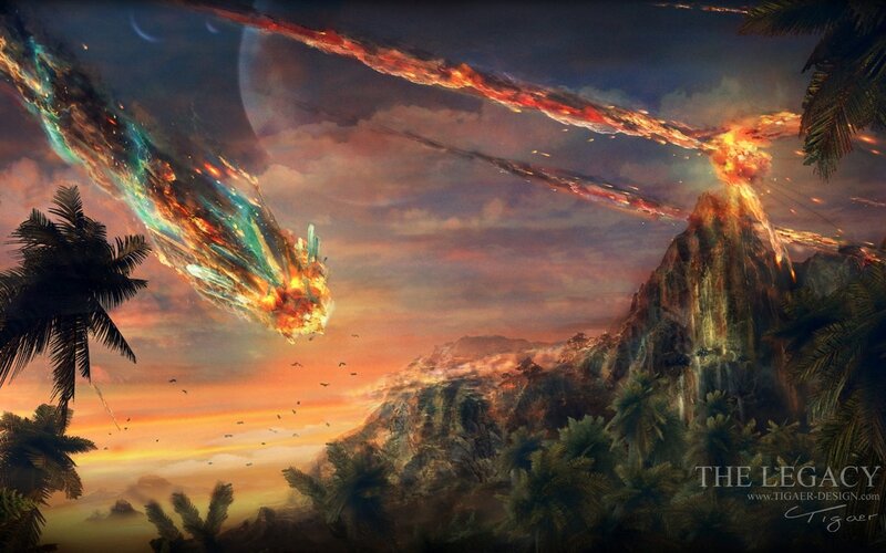 Meteorites Striking Island