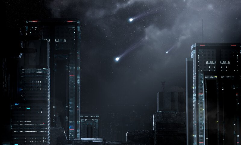 Meteors over City