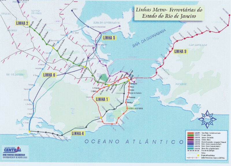 Metro rail lines of Rio de Janeiro