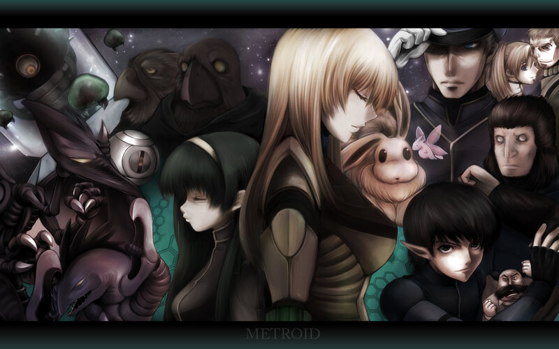 Metroid character collage
