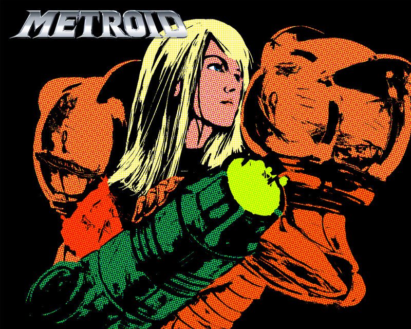 Metroid comic art illustration