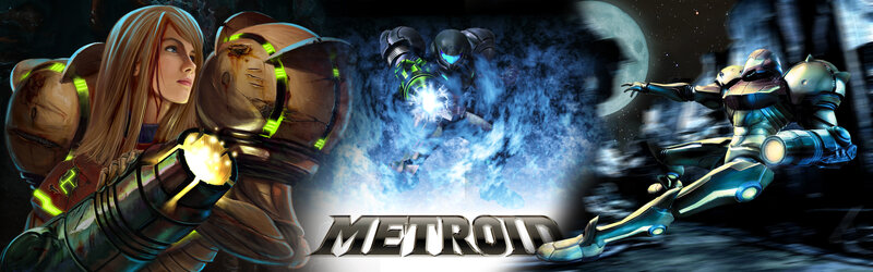 Metroid game art collage