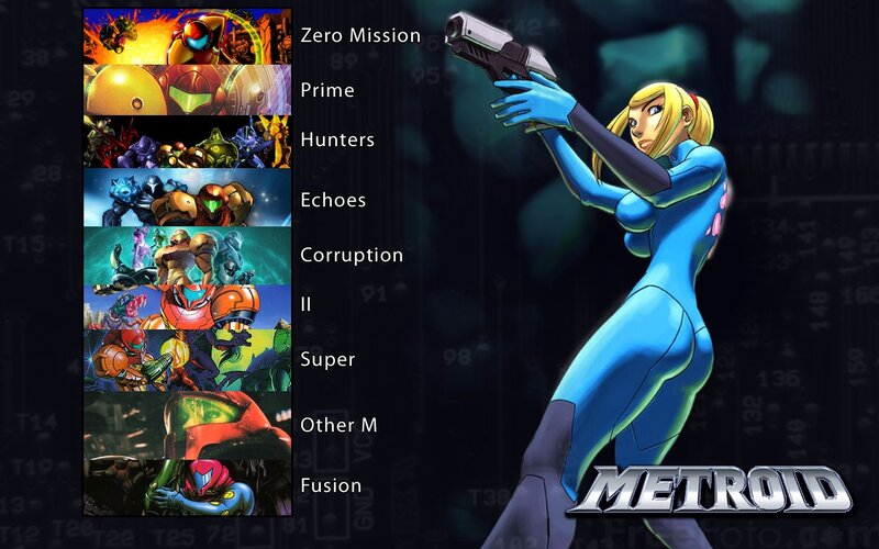 Metroid game series menu