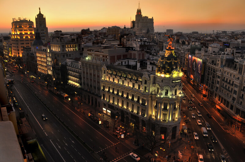 Metropolis Building at Dusk — Orange