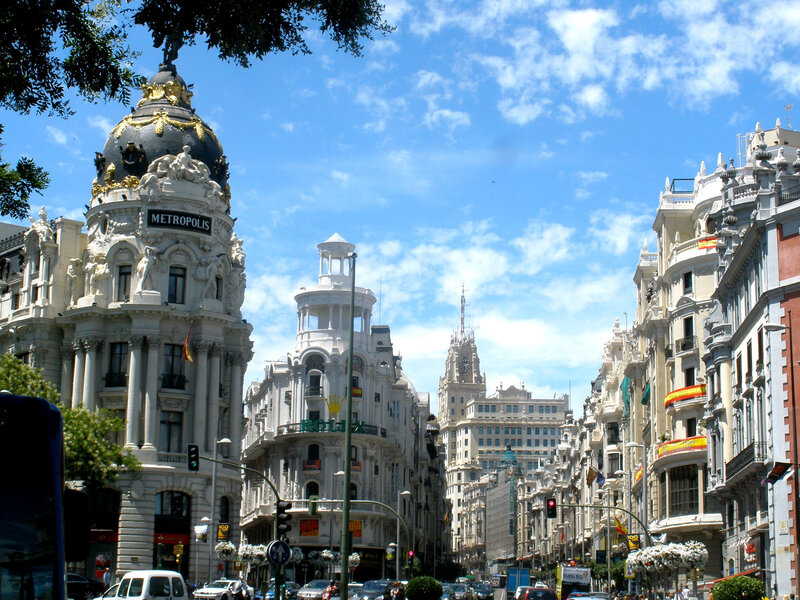 Metropolis Building in Madrid — Blue