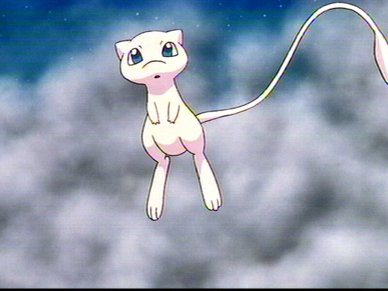 Mew floating in the sky