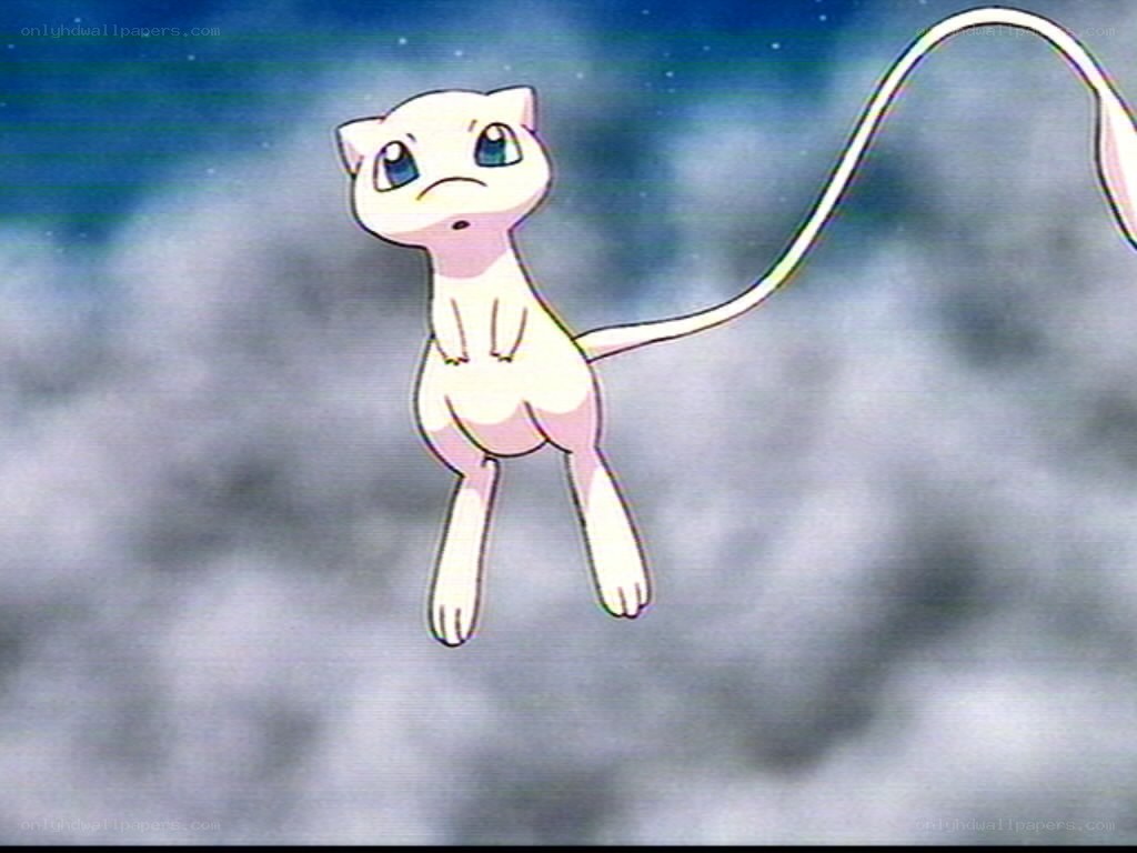 Mew floating in the sky