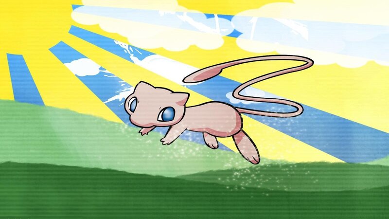 Mew flying in the sky