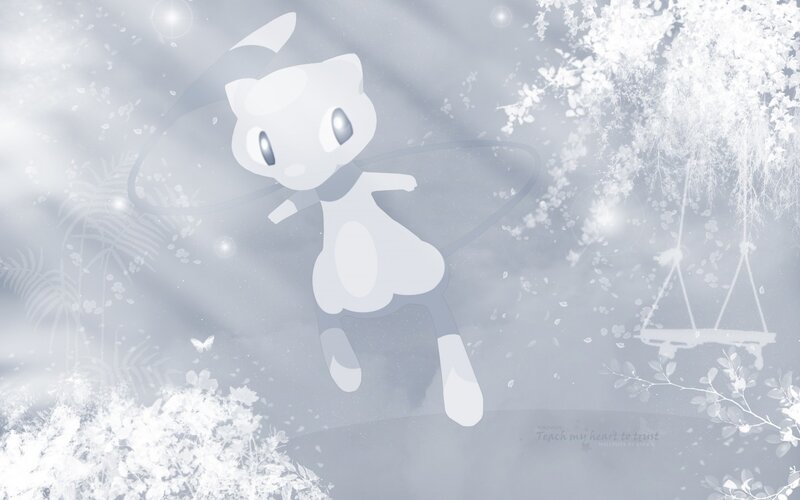 Mew in a dreamy forest