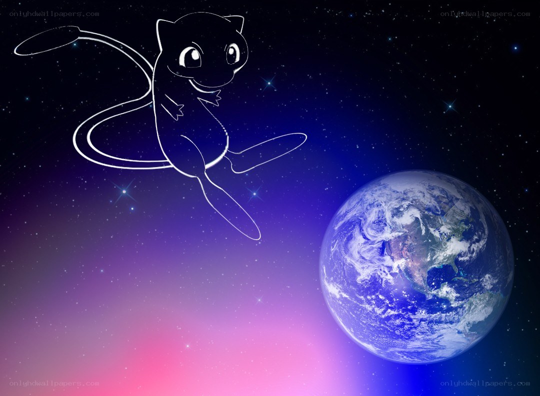 Mew in space with Earth