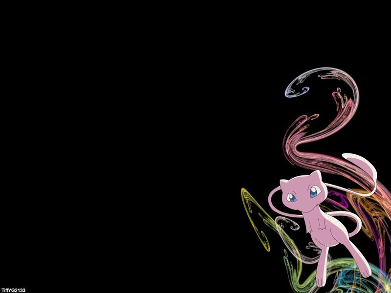 Mew with colorful swirls