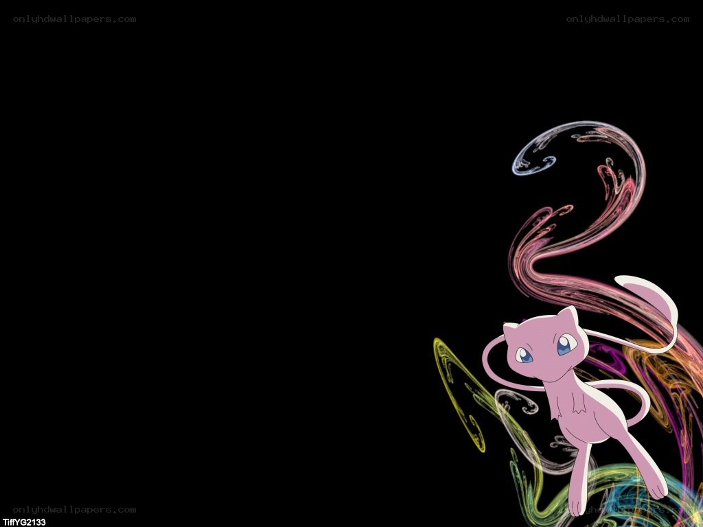 Mew with colorful swirls