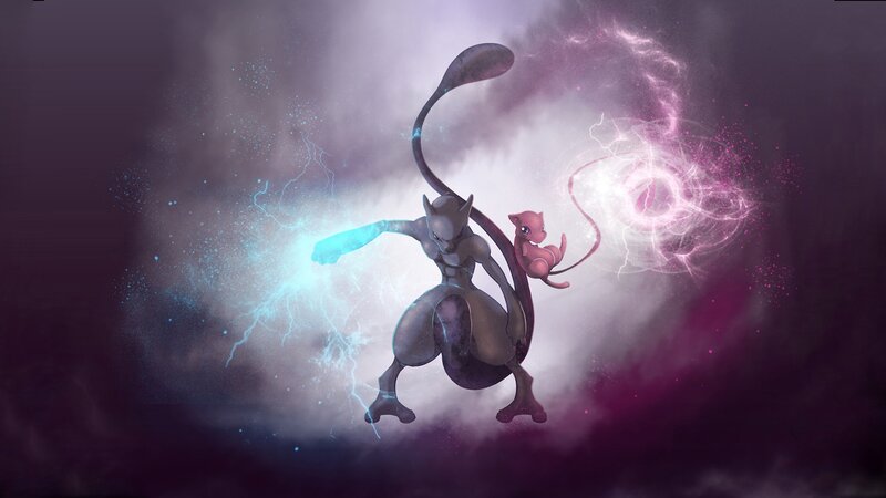 Mewtwo and Mew — Purple