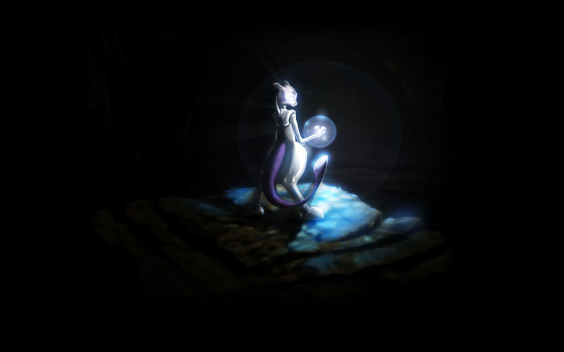 Mewtwo in a dark cave