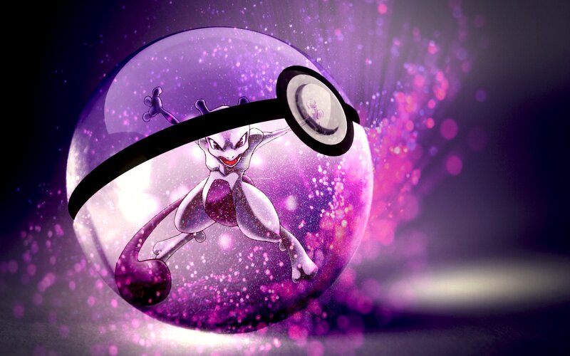 Mewtwo in a Poké Ball — Purple, Dramatic