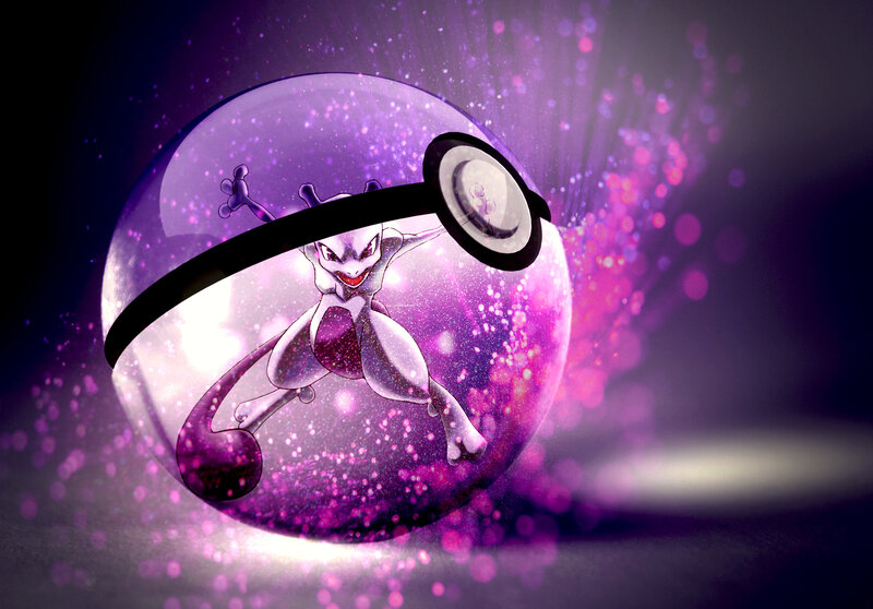 Mewtwo in a Poké Ball — Purple